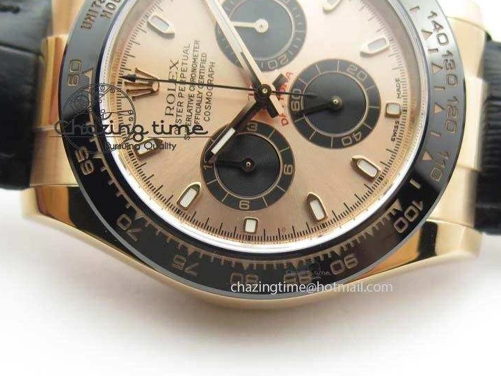 0107 Daytona 116515 Noob 1:1 Best Edition RG Black Dial On Black Leather Strap A NewStyle 3789